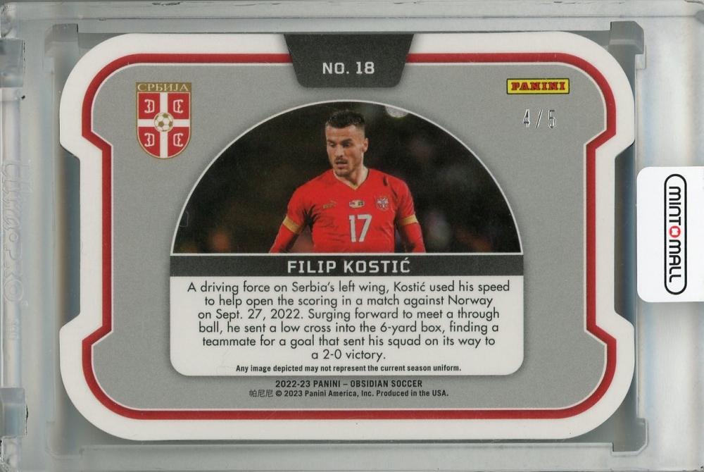 2022-23 Panini Obsidian Serbia Filip Kostic Equinox Green 4/5
