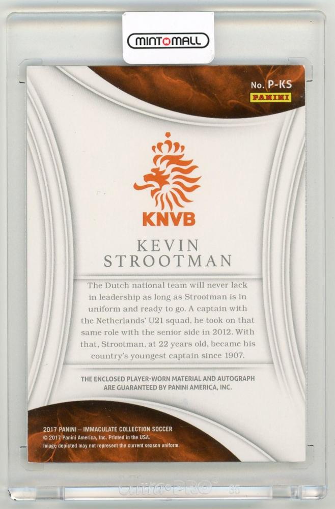 2017 Panini Immaculate Collection Kevin Strootman Patch Autographs(ON CARD)54/75 Netherlands