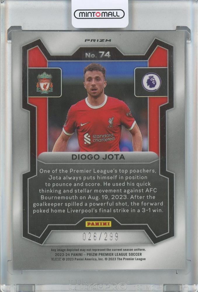 2023-24 Panini Prizm Premier League Diogo Jota Blue Prizm026/299 Livepool FC