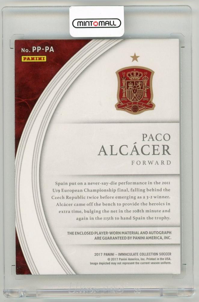 2017 Panini Immaculate Collection Paco Alcacer Premium Patch Autographs Gold Parallels(ON CARD)4/10 Spain