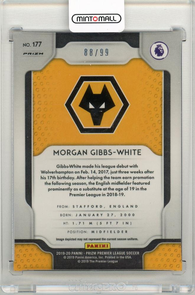 2019-20 Panini PRIZM Premier League Morgan Gibbs-White Rookie PURPLE88/99 WOLVERHAMPTON WANDERERS
