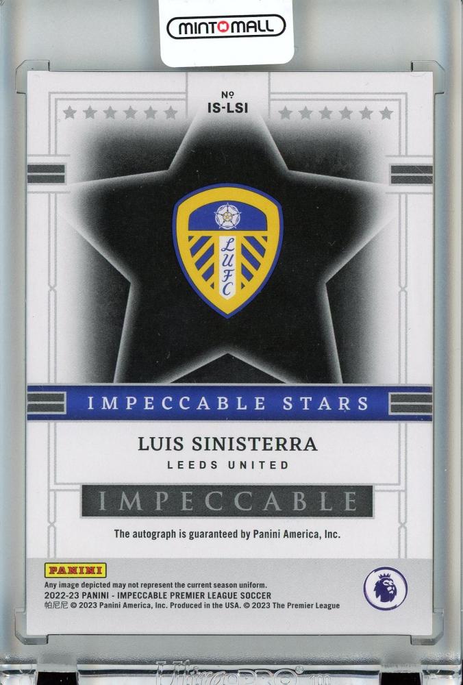 2022-23 Panini Impeccable Premier League Soccer Luis Sinisterra Impeccable Stars Autographs/RC/#IS-TWO84/99 Leeds United