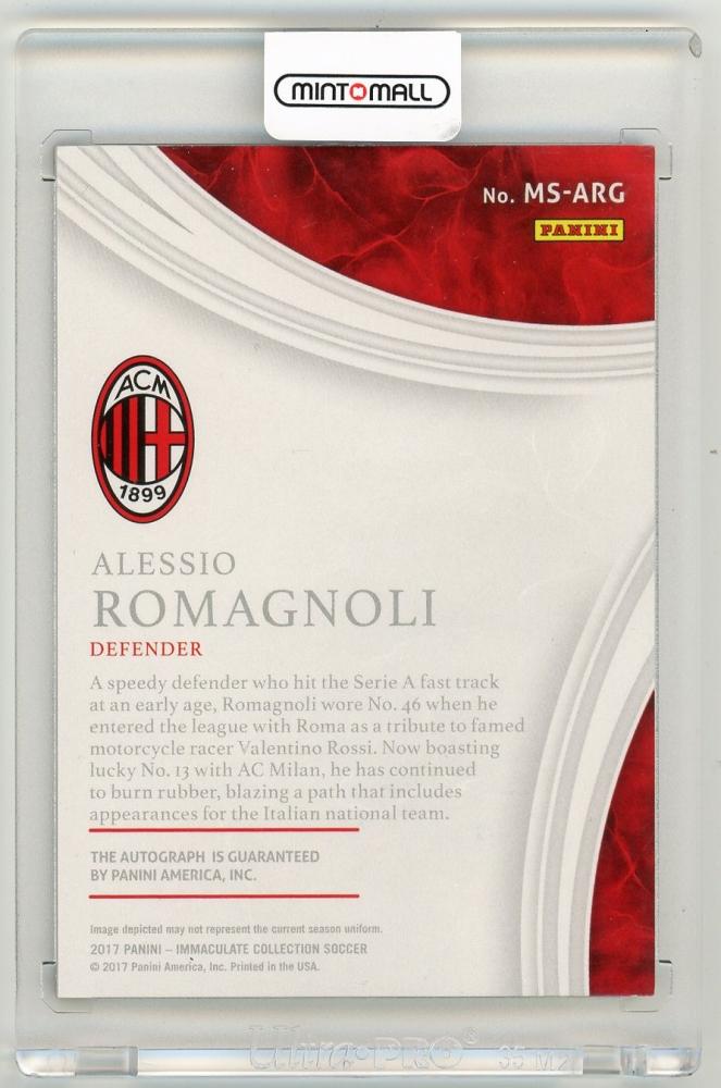 2017 Panini Immaculate Collection Alessio Romagnoli Marquee Signatures43/75 AC Milan