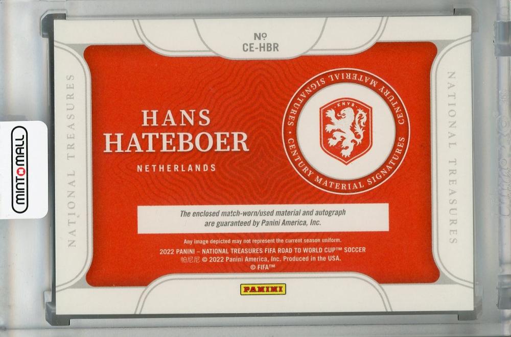 2022 Panini National Treasures FIFA Road to World Cup Netherlands Hans Hateboer Century Material Signatures 60/99