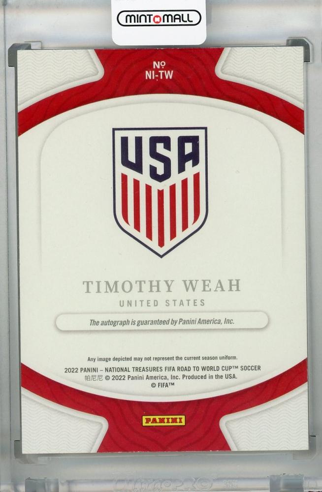 2022 Panini National Treasures FIFA Road to World Cup United States Timothy Weah National Archives Ink 38/99