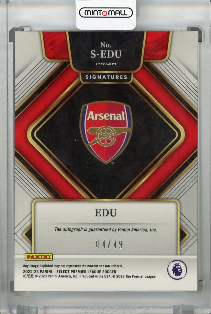 2022-23 Panini Select Premier League Arsenal Edu Signatures Purple(Parallel Version) 04/49
