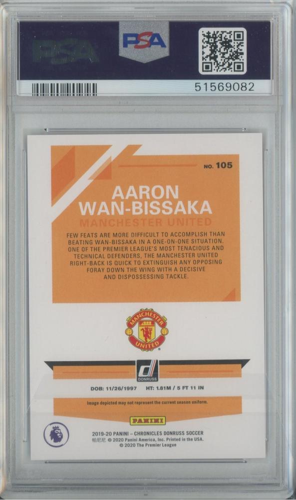 2019 Panini chronicles Donruss Aaron Wan-Bissaka RC Rated Rookie #10586/99PSA9 Manchester United
