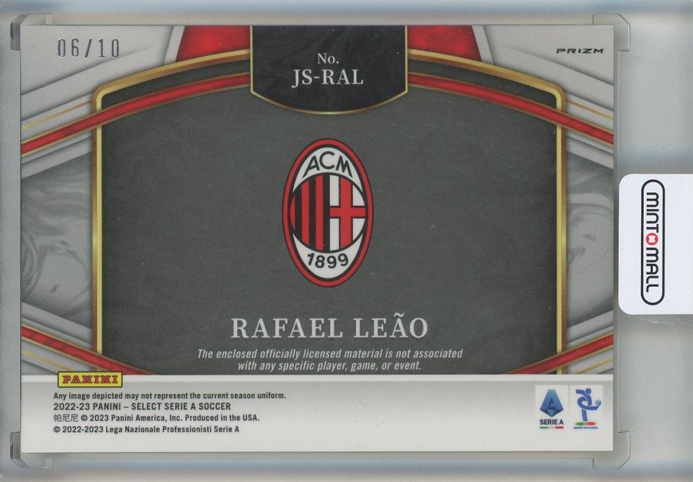 2022-23 Select Serie A Rafael Leao Jumbo Swatches Gold06/10 AC Milan
