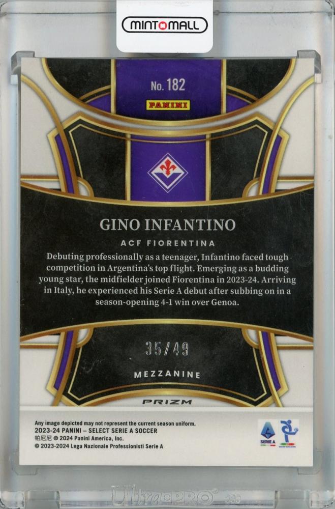 2023-24 Panini Select Serie A Gino Infantino Mezzanine Red Wave #182 RC *minor scratches on initial surface* 35/49 ACF Fiorentina