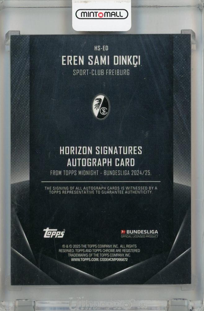 2024-25 Topps Midnight Bundesliga Eren Sami Dinkci Horizon Signatures Twilight #HS-ED Auto ※Backside Condition Difficult 89/99 Spo
