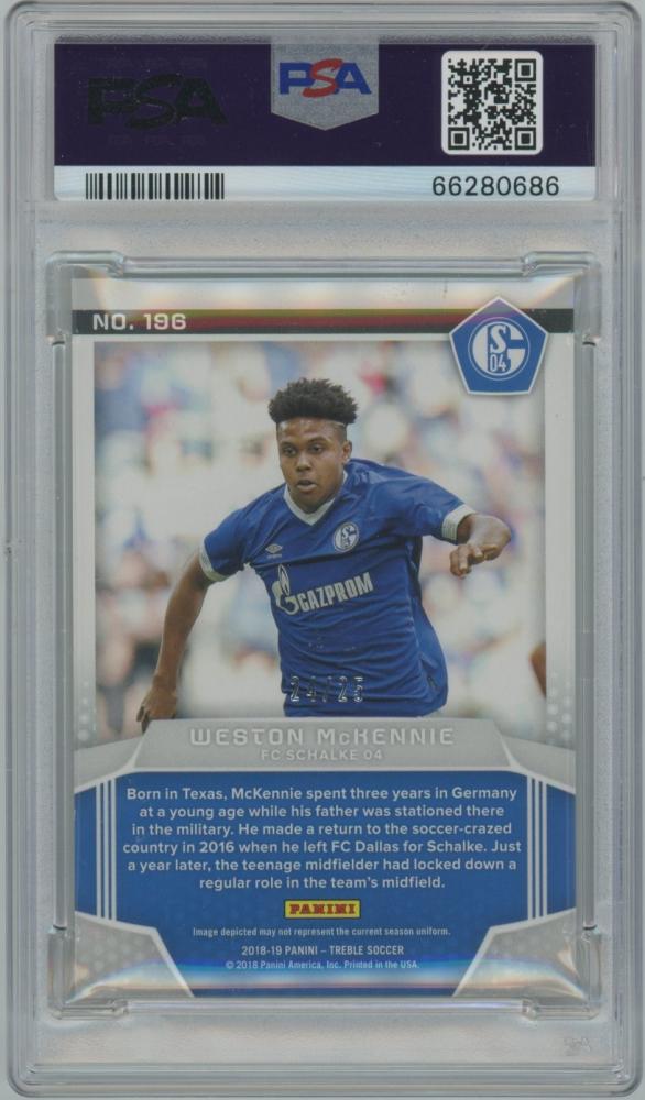 2018-19 PANINI Treble Gold #196 Weston McKennie Schalke 04 trading card graded PSA9 Mint