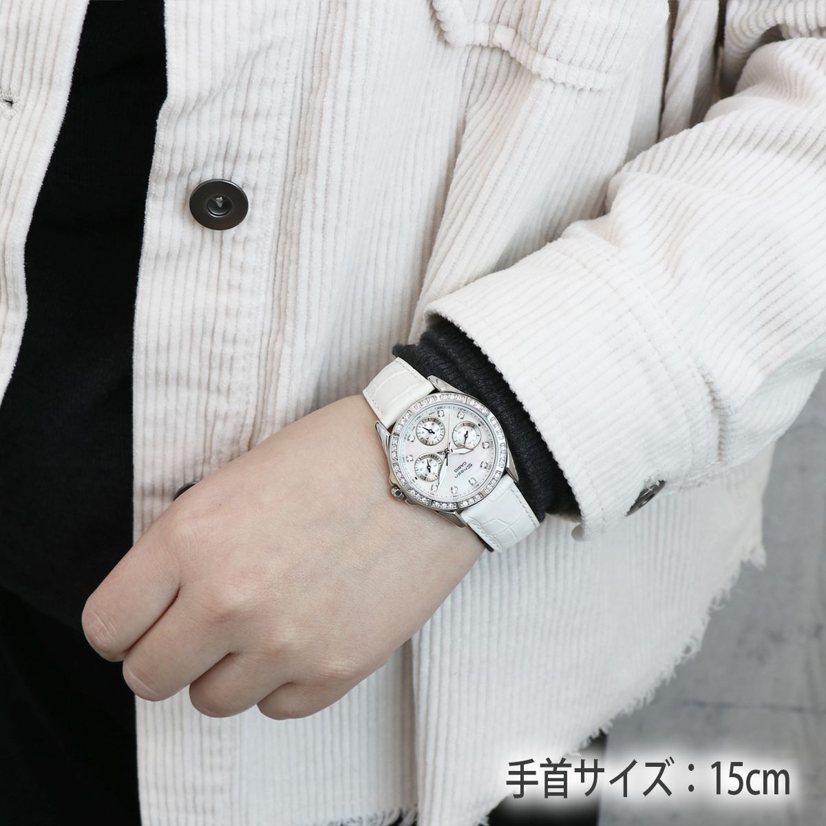 Casio Sheen Ladies Wristwatch SHN-3013L-7A Pearl Dial Swarovski Accents Analog Silver White — Japan Import