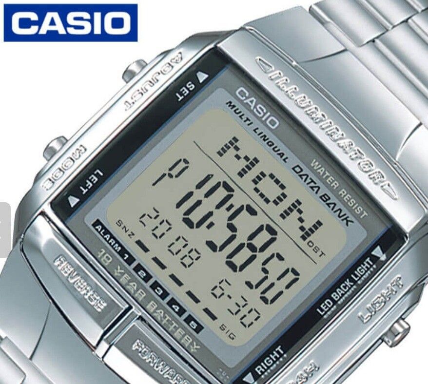 Casio Data Bank DB-360-1AJH Digital Watch Silver Retro Style Japan Import