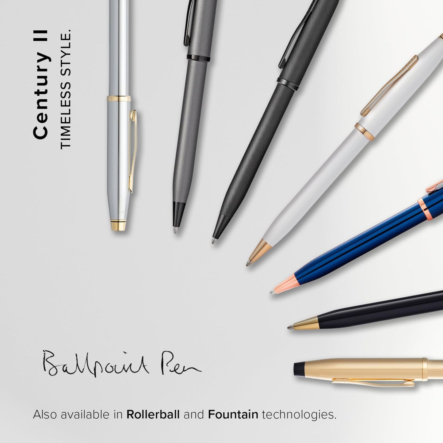 Cross Century II Ballpoint Pen with Silver Finish — Japan Import