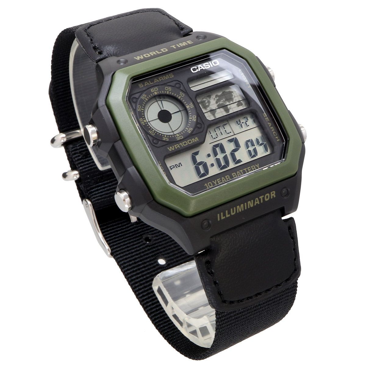 Casio Series AE-1200WHB-1B Digital Watch with World Time and 10 ATM Water Resistance — Japan Import