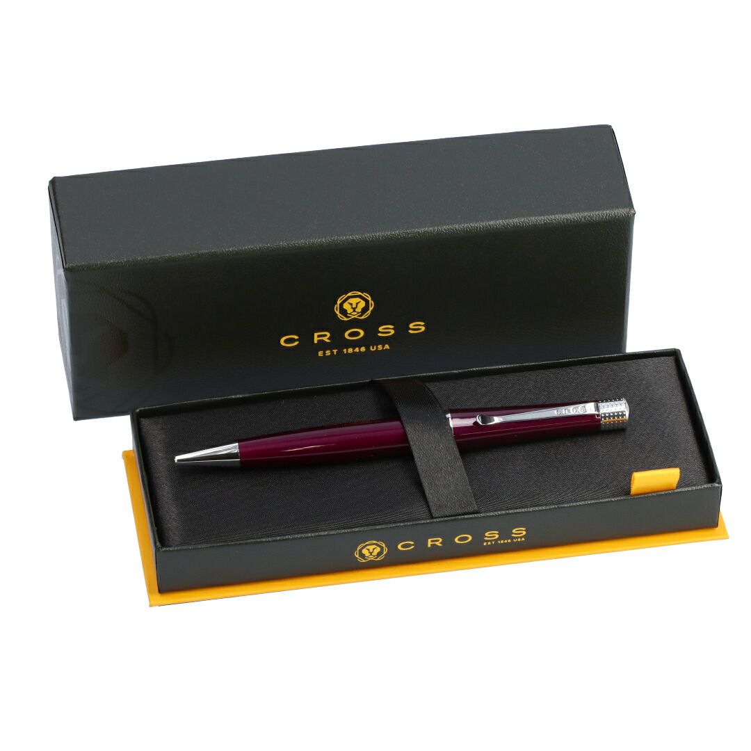 Cross Beverly Pen Purple Silver Model AT0492-7 Stylish Twist Tip Writing Instrument — Japan Import