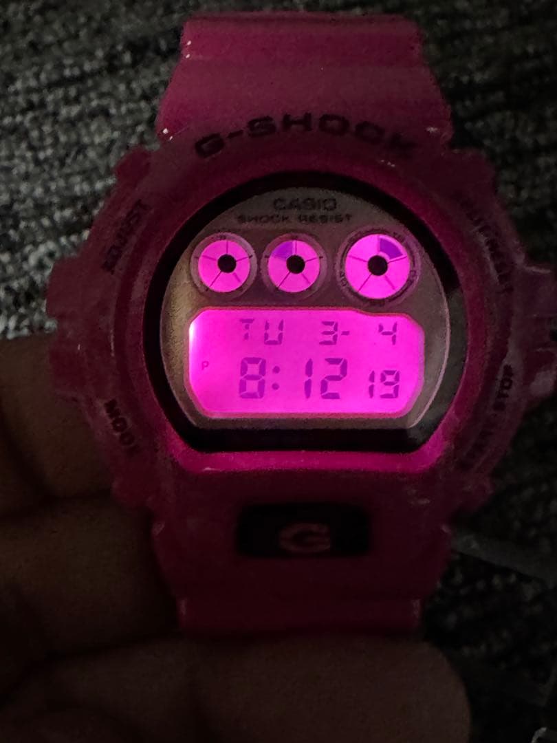Casio G-Shock Digital DW-6900RCS Crazy Colors Model with Pink Body and Silver Accents — Japan Import