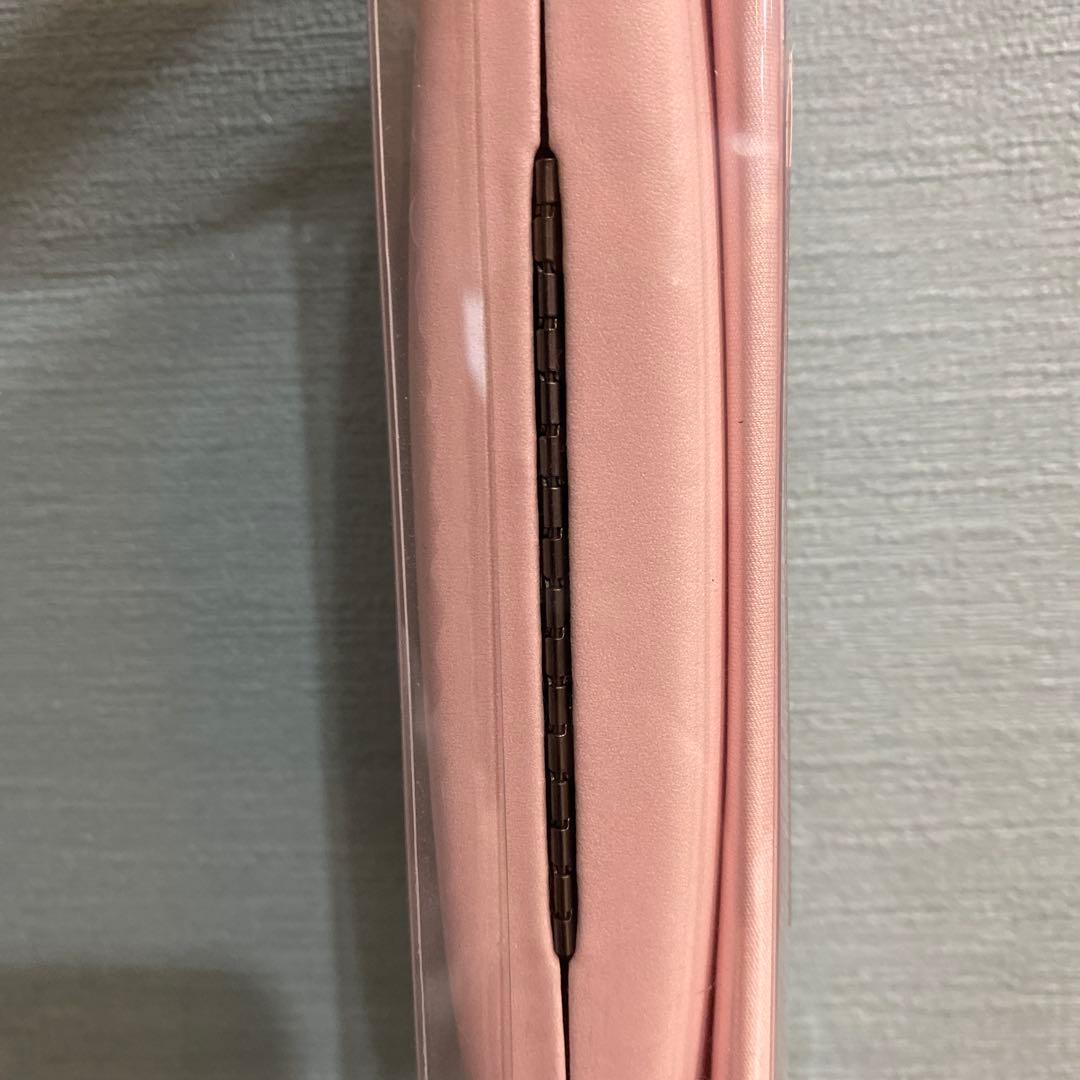 Pink Kogimyun Sanrio hard glasses case with included polyester glasses cloth measuring 5.5 x 6.7 inches