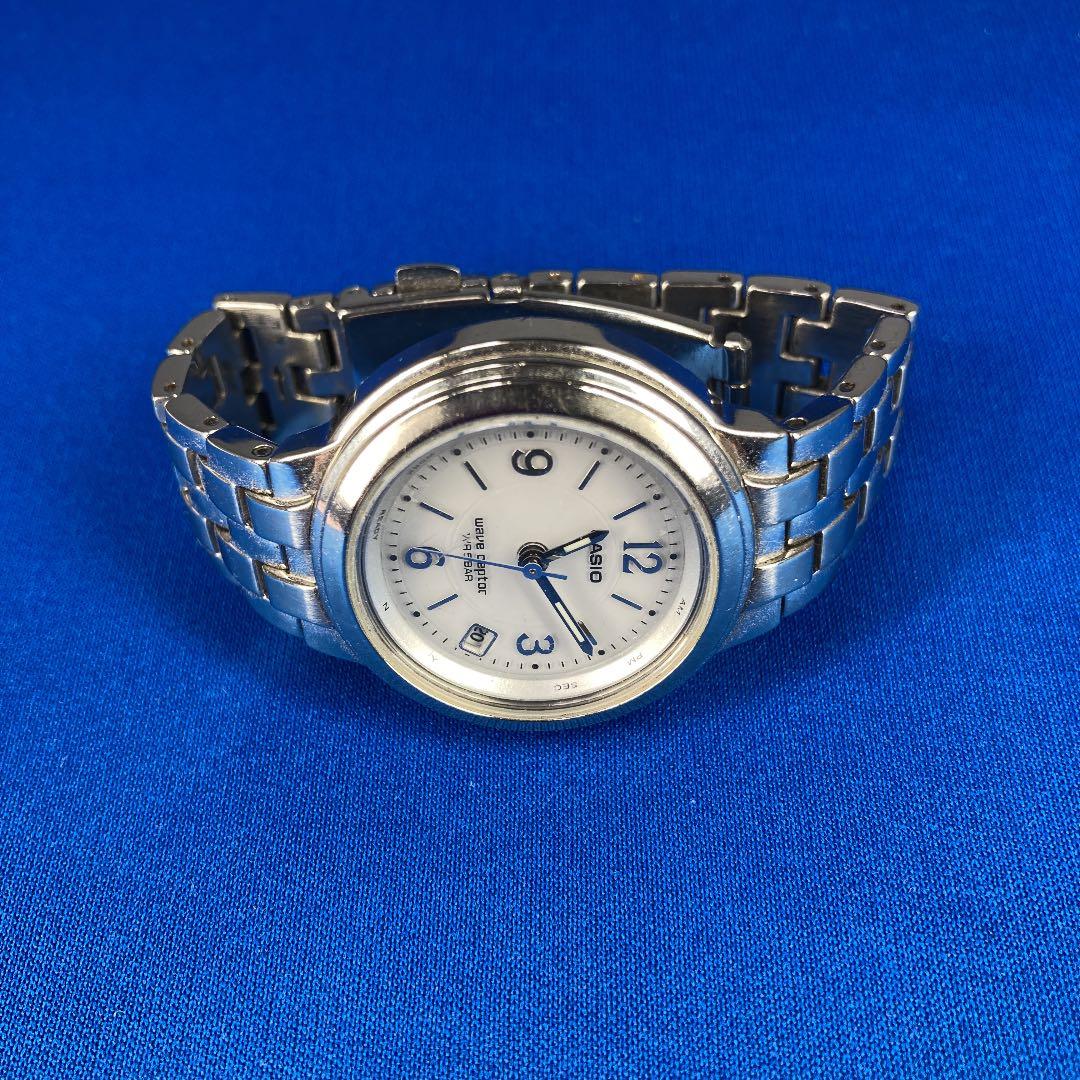 Casio Waveceptor Radio Solar Women Watch Silver Metal