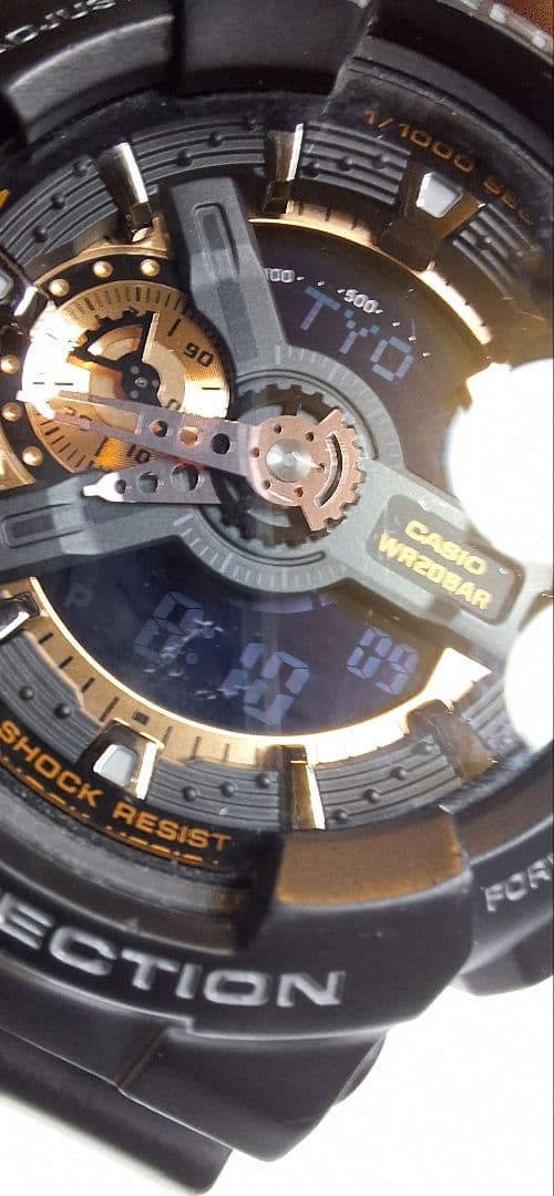 Casio G-Shock GA-110RG Analog Digital Watch Black and Gold Contrast Japan Import