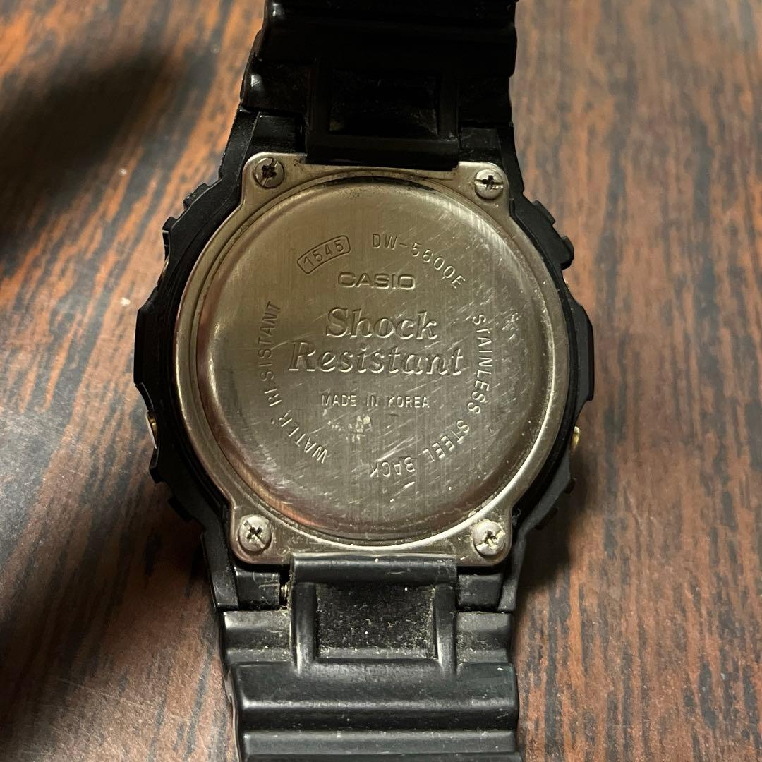 Casio G-SHOCK DW-5600E 1545 Vintage Model with Gold Buckle Used — Japan Import