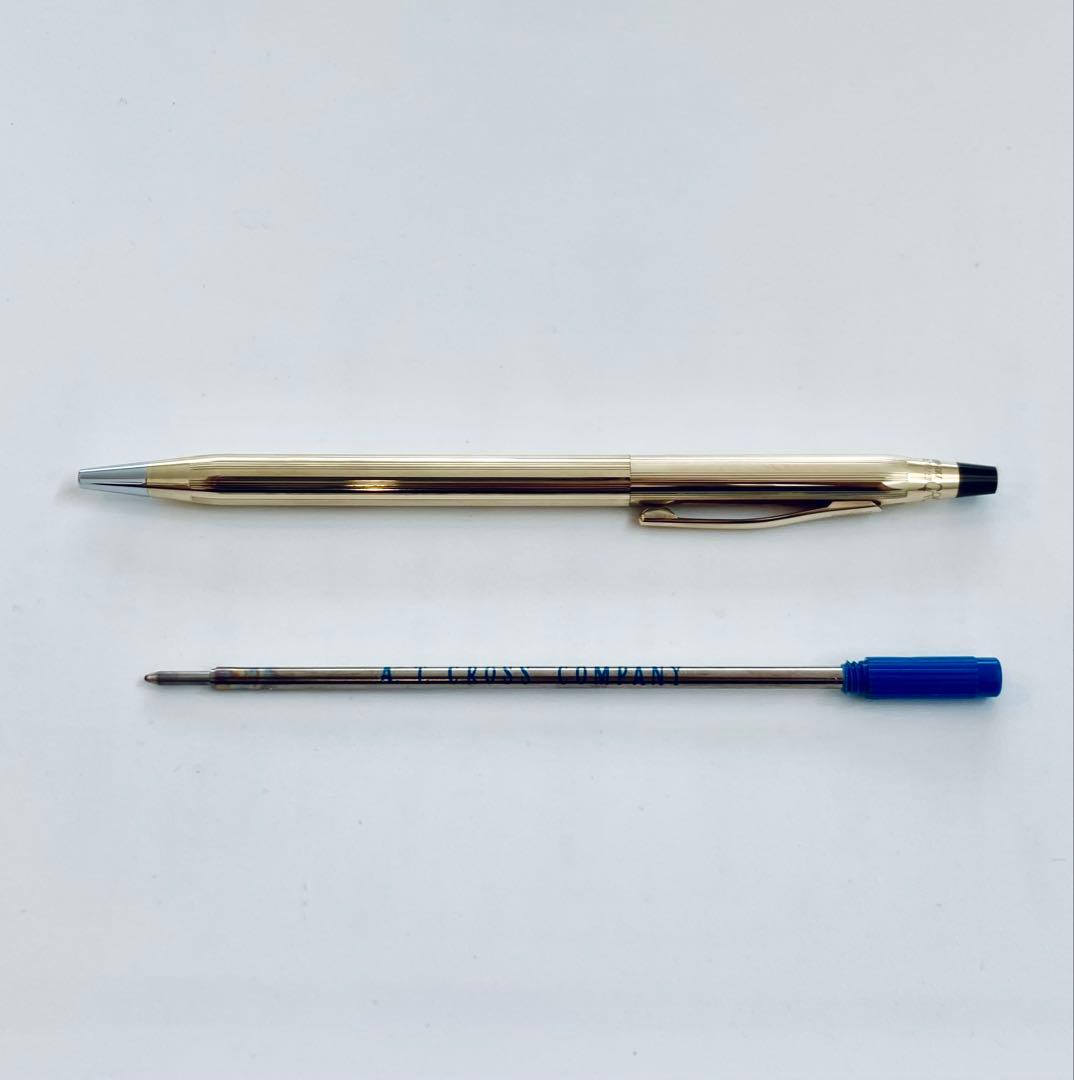 Cross Classic Century Ballpoint Pen 10K Gold-Plated with Glossy Chrome Finish — Japan Import