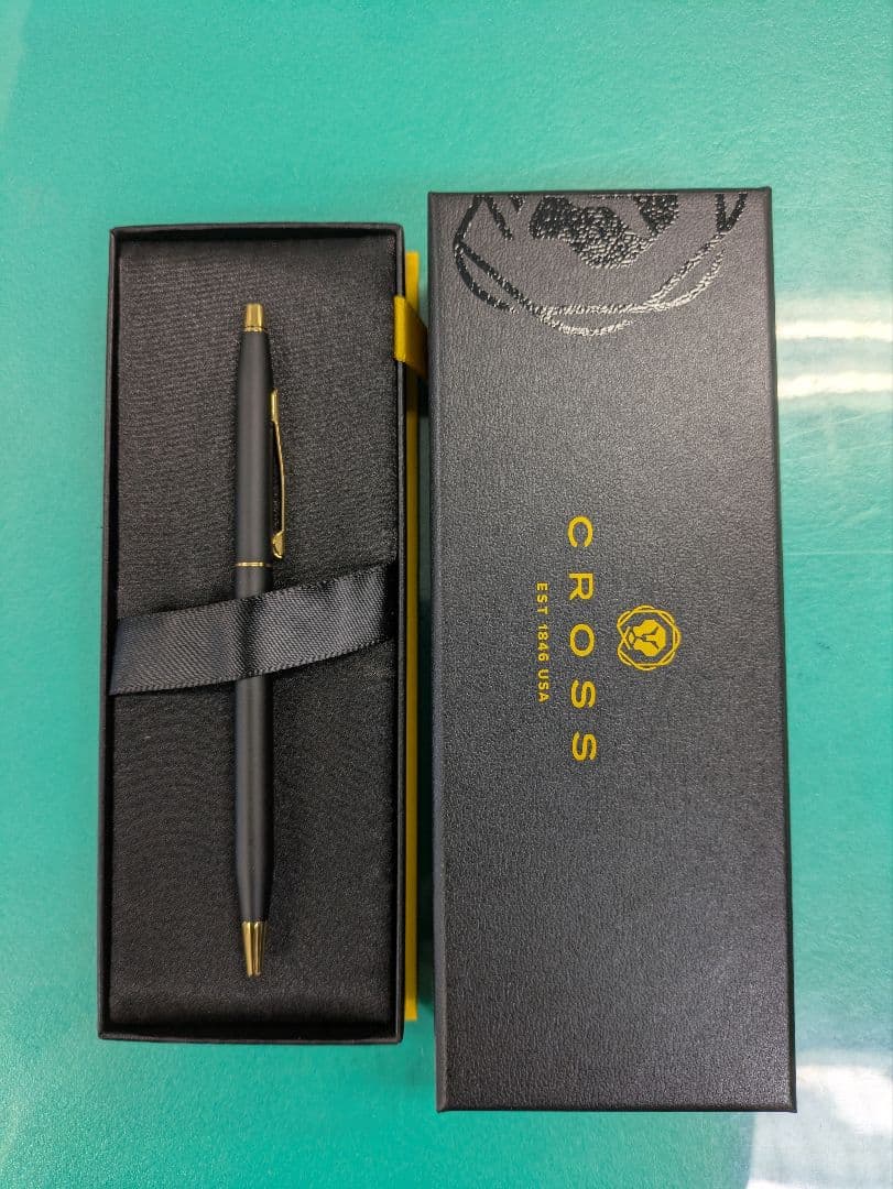 Cross Black Ballpoint Pen with Gold Accents and Hard Case