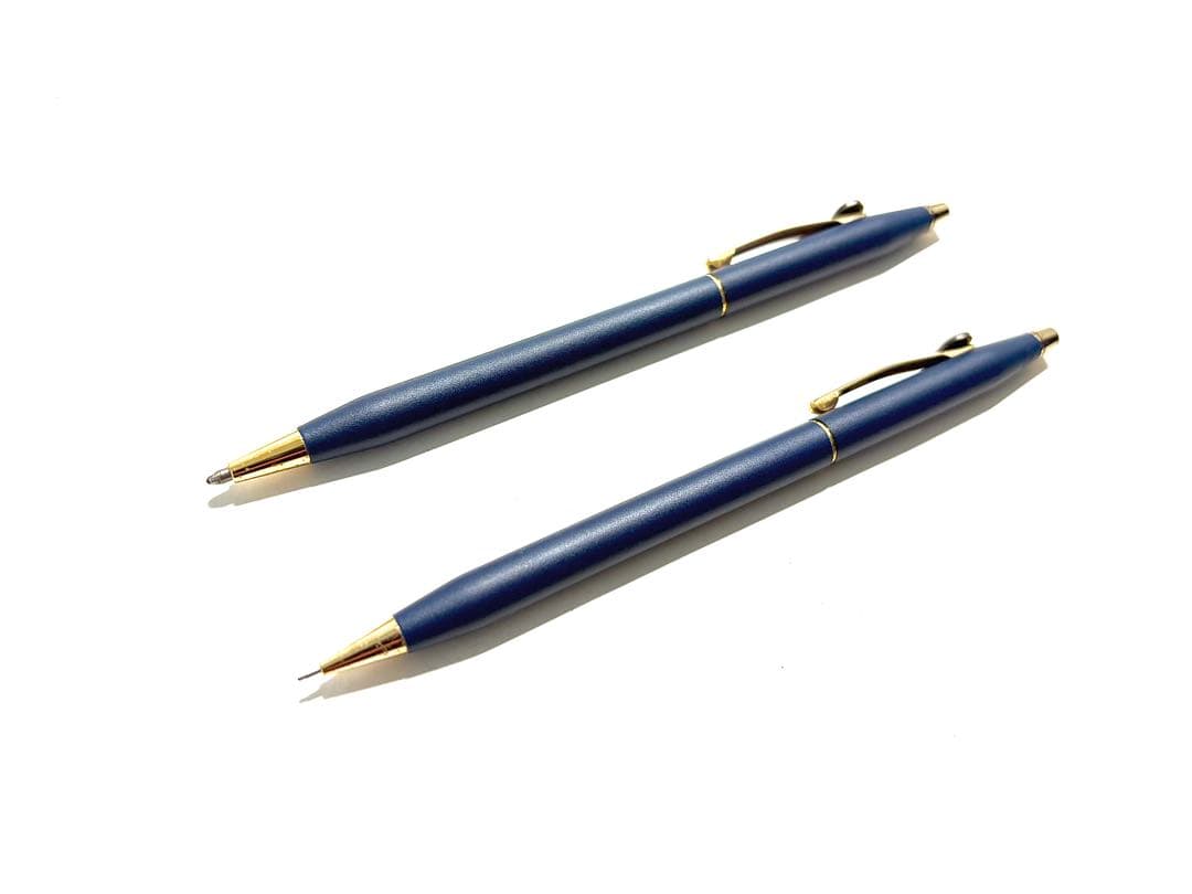 CROSS Brand Set Navy Mechanical Pencil and Ballpoint Pen Made in USA