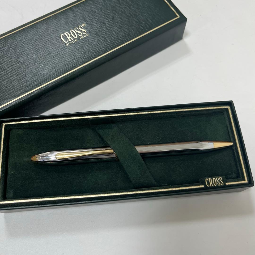 Cross Townsend Medalist Ballpoint Pen Brand Cross Silver Ink Black Classic Deco Style — Japan Import