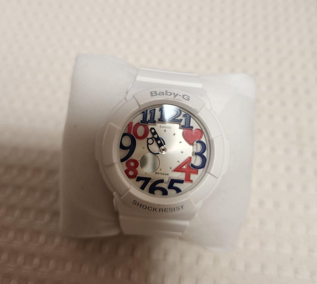 Casio Baby-G White Watch with Colorful Numbers and Hearts — Japan Import