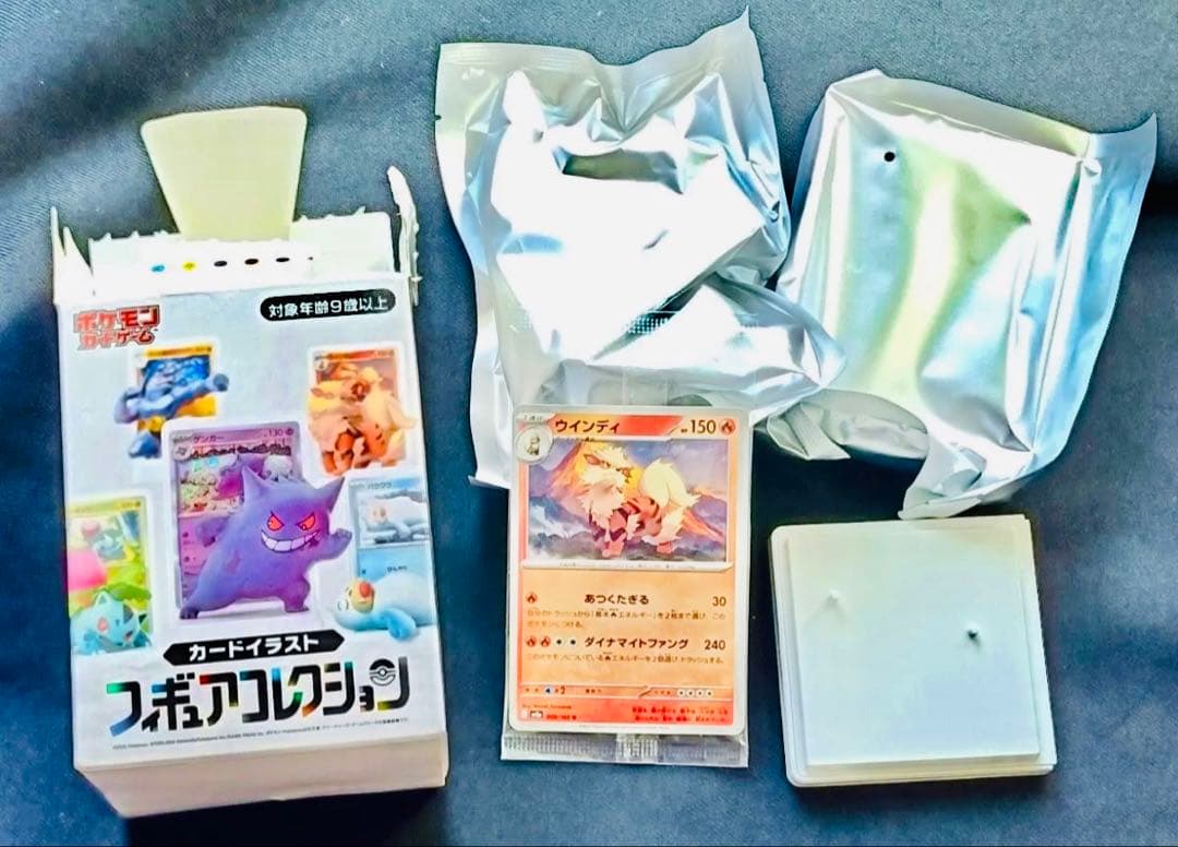 Windy Pokemon Card Game Illustration Collectible Figurine with unopened bag and folded outer box