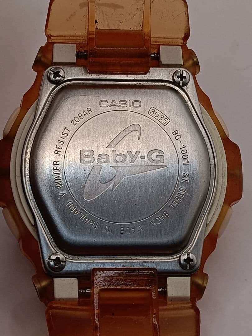 Casio Baby-G BG-1001 Digital Watch Skeleton Orange 20 ATM Water Resistant Includes Manual — Japan Import