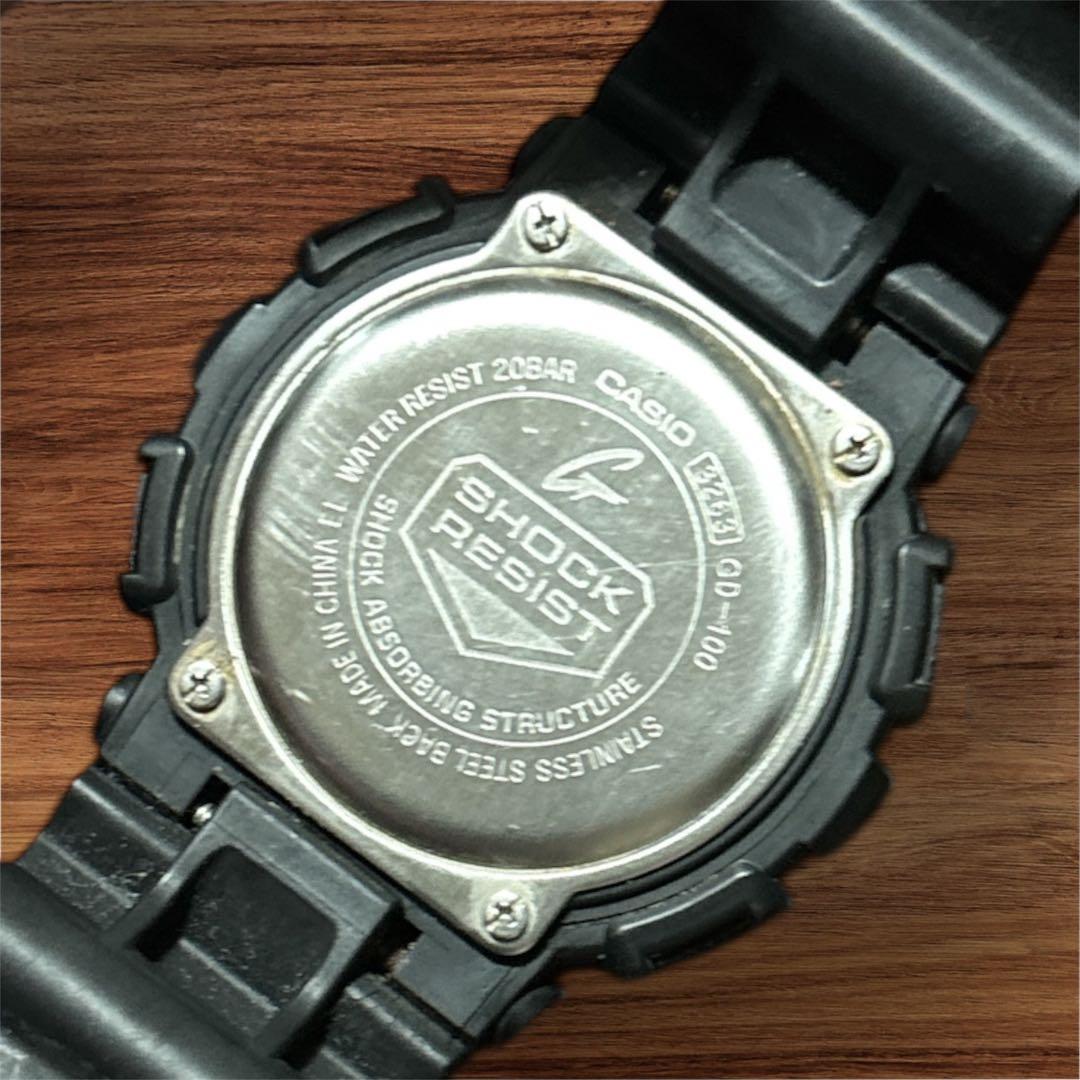 Casio G-Shock GD100 Digital Watch with Black Rubber Strap — Japan Import