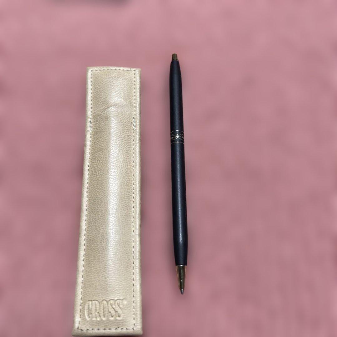 Cross AT.CROSS Non-Clip Round Leaf Inlay Ballpoint Pen with Case — Japan Import
