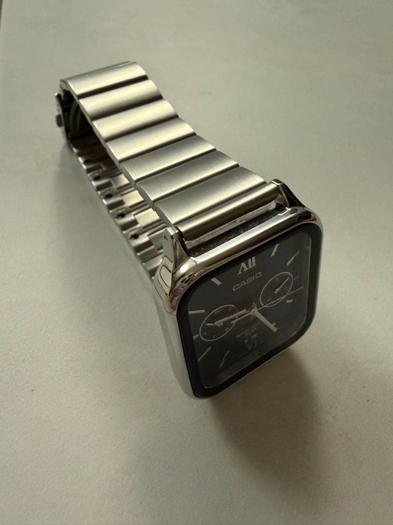 Casio MTP-M305 Square Watch with Moon Phase and Multi-Function Quartz Movement - Japan Import