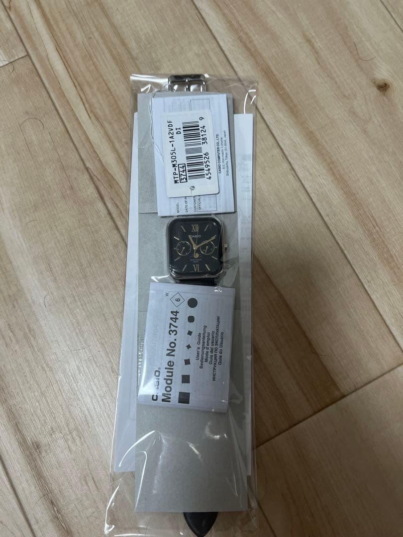 Casio MTP M305D-1A2V Analog Watch with Leather Band Moon Phase Model