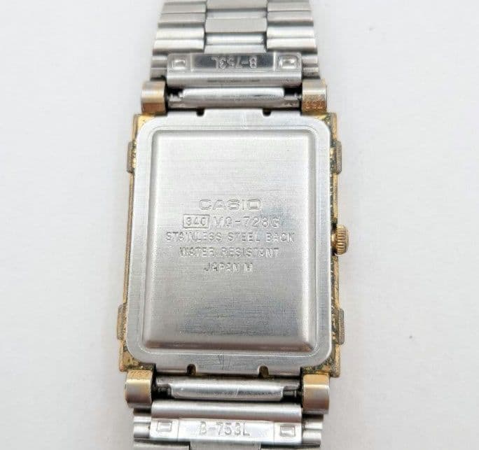 Casio MQ-728G Square Analog Quartz Wristwatch with Metal Band - Japan Import