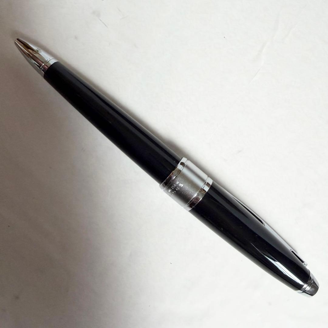 CROSS black ballpoint pen with chrome trim and dedicated case, Japan import, new and unused