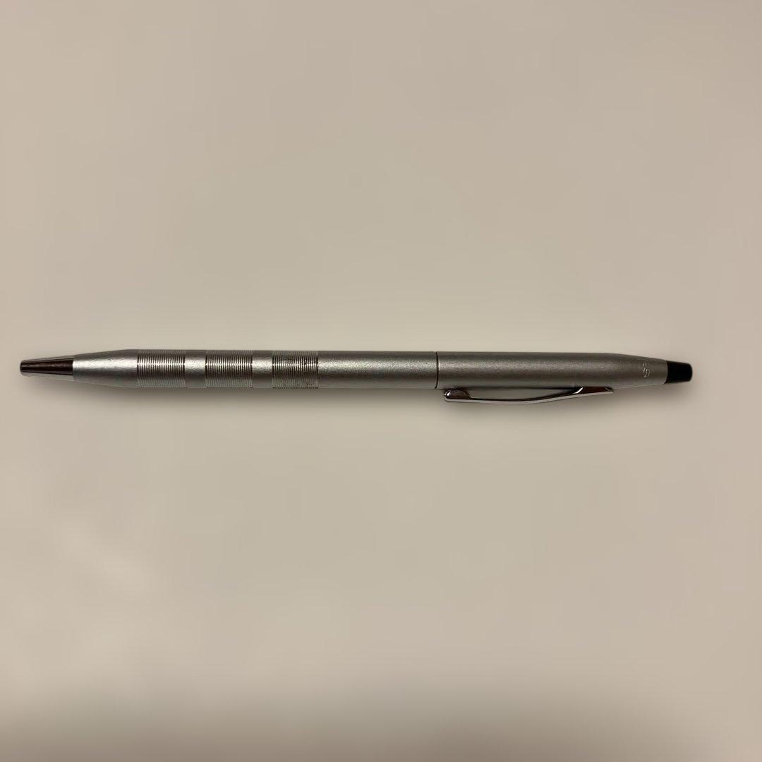 Brushed silver Cross Classic Century ballpoint pen with clip shown on white background