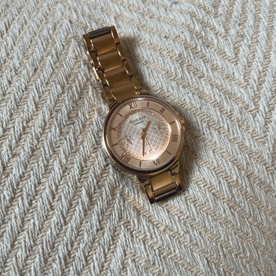 Casio Sheen Women's Watch Model SHE-3040GJ-9AJF with Pink Gold Color