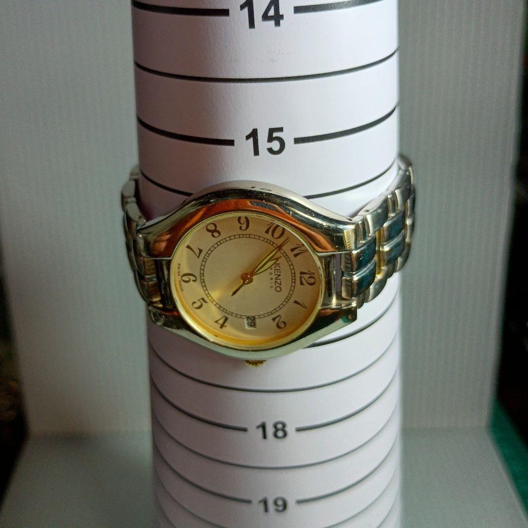 Kenzo Silver and Gold Analogue Watch with Metal Band — Japan Import
