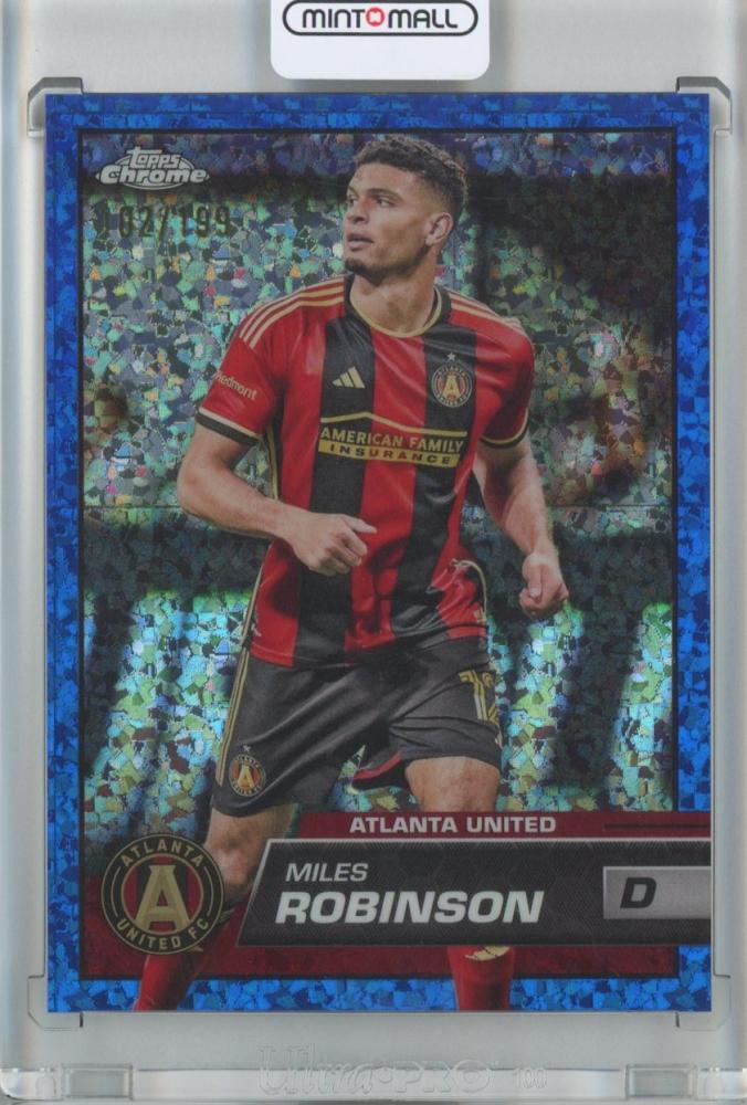 2023 Topps MLS Miles Robinson Blue Mini-Diamond trading card #179 numbered 102 out of 199