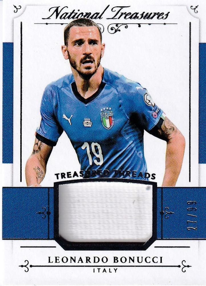 2018 Panini National Treasures Italy Leonardo Bonucci Treasured Threads Relics card number 27 of 99