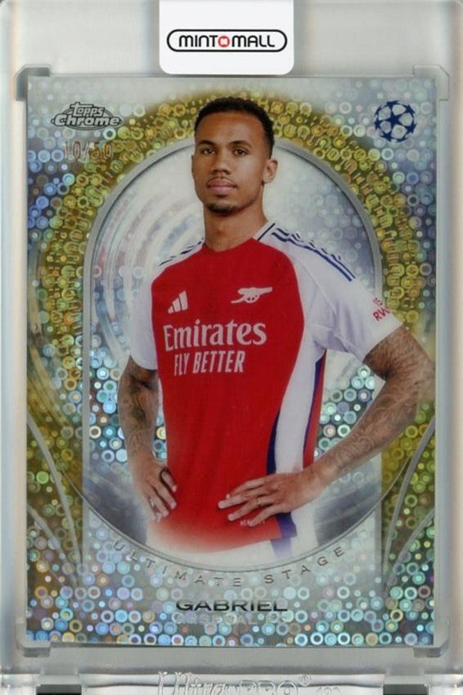 2024-25 Topps Chrome UEFA Club Competitions Gabriel Ultimate Stage Gold Refractors card USC510/50