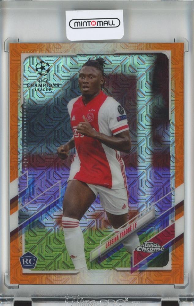 2020-21 Topps Chrome UEFA Champions League soccer card of Lassina Traore Base Orange #60 serial 3/25