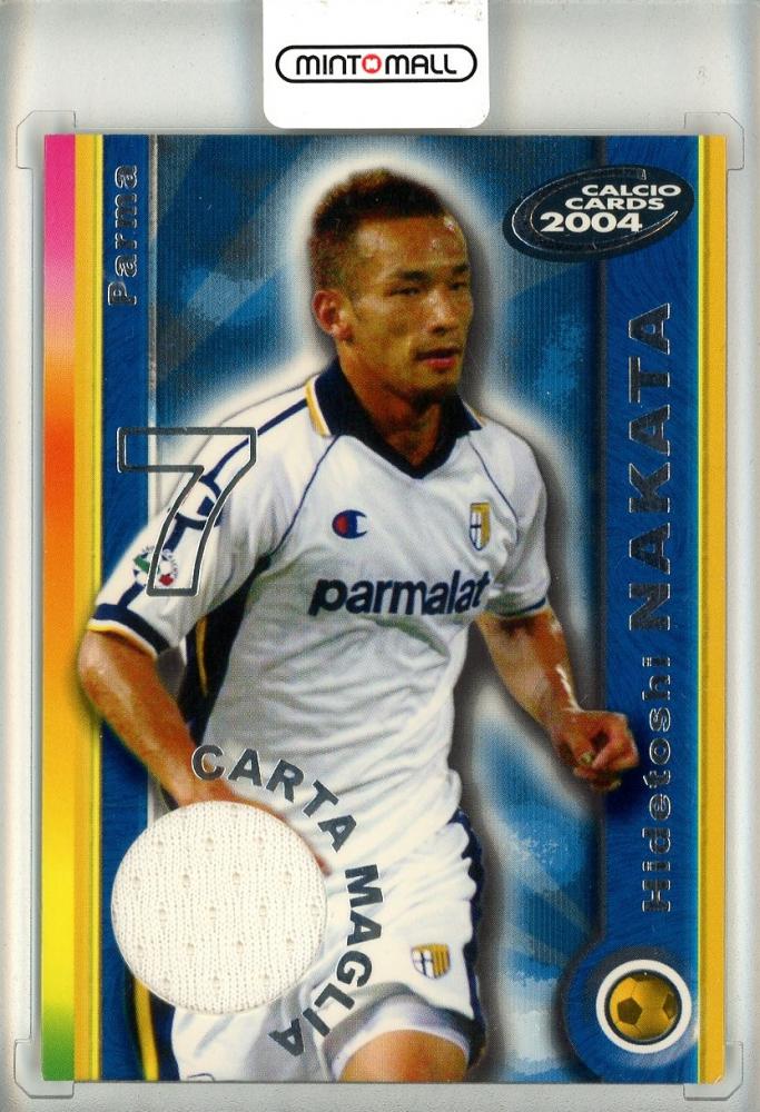 2004 Calcio Cards Hidetoshi Nakata jersey trading card featuring player image and memorabilia