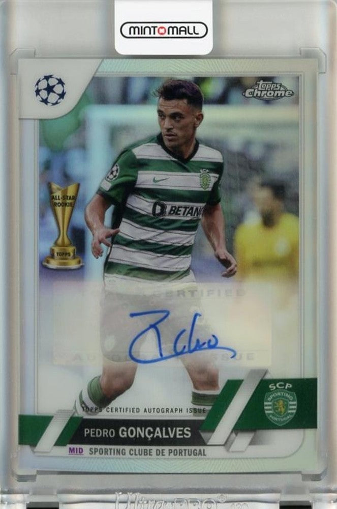 2022-23 Topps Chrome UEFA Club Competitions Pedro Goncalves autograph trading card #CAPG