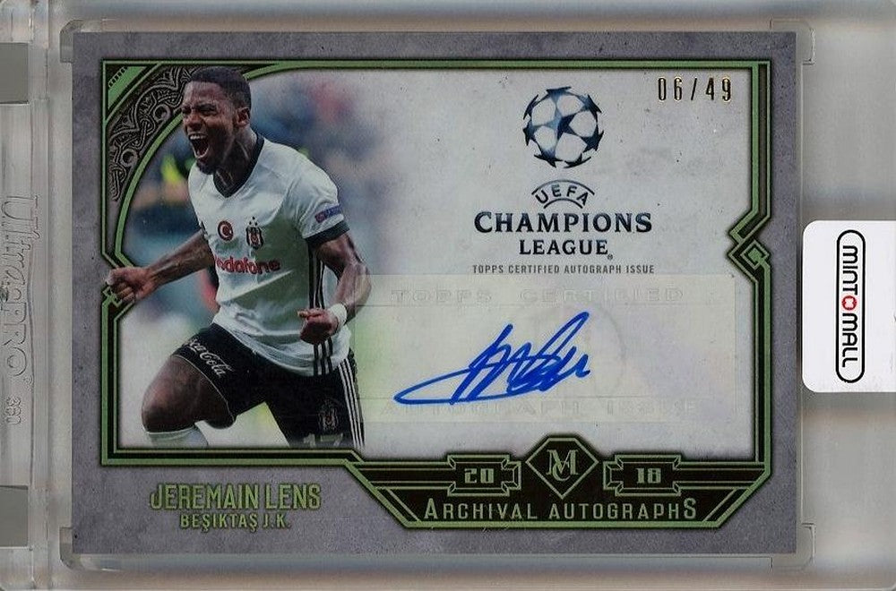 2017-18 Topps Museum Collection UEFA Champions League Jeremain Lens Archival Autographs Gold card #AAJL 06/49