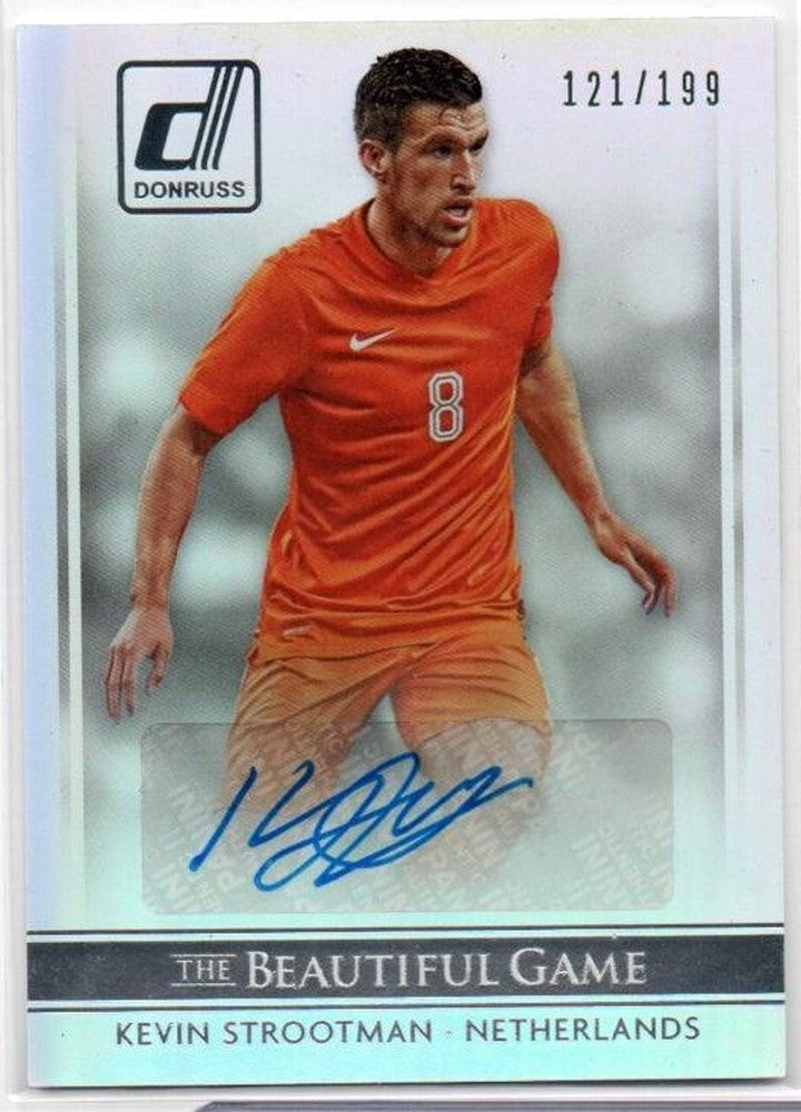 2015 PANINI Donruss Silver Parallel Autograph Kevin Strootman trading card numbered 121 out of 199
