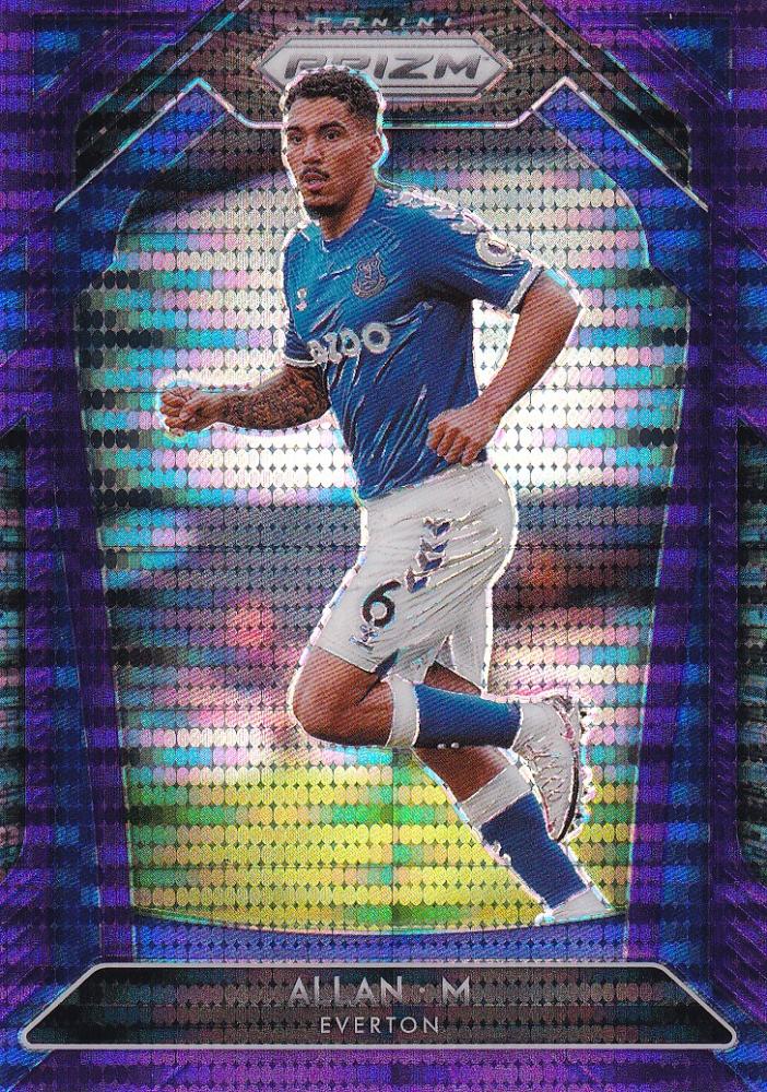 2020-21 Panini Prizm Premier League Everton Allan Base Violet parallel card serial number 22 of 99